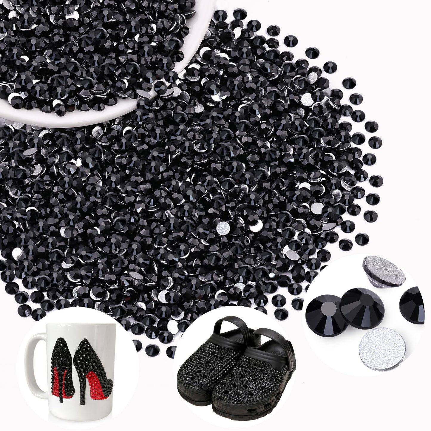 5000PCS SS6/2mm Glass Crystal Rhinestones (Clear), Bedazzling Flatback Rhinestones for Crafting DIY Crafts Nail Art Makeup Decoration, Gems Diamond Charms for Tumbler Shoes Clothing Mug