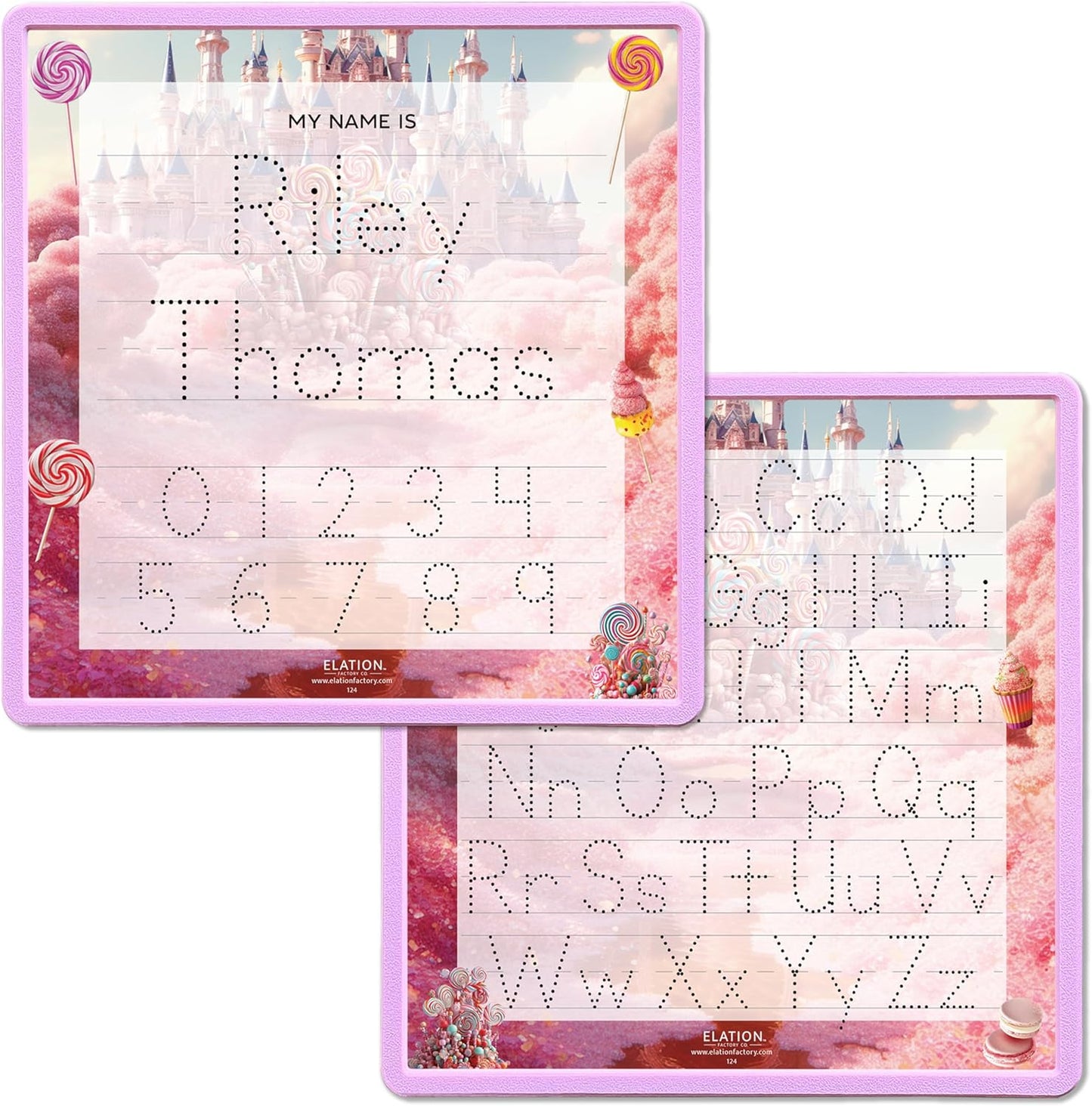 Kid's Name Tracing Board | Dry Erase Letter Tracing | Reusable Name Board | Alphabet Letters | Personalized | Candy Theme