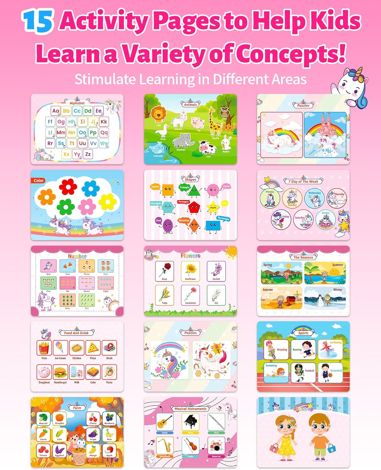 Benresive Busy Book for Toddlers 3-5, Montessori Preschool Learning Activities Book, Educational Sensory Travel Toys for Kids, Birthday Gifts for Boys Girls Ages 3+