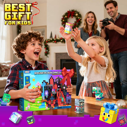 Magnetic Blocks - Build Mine 3D Magworld Forest Lava Set, STEM Magnetic Building Blocks for Kids Ages 4-6 6-8 8-12, Educational Sensory Toys for Toddlers, Birthday Gifts for 3+ Years Old Boys & Girls