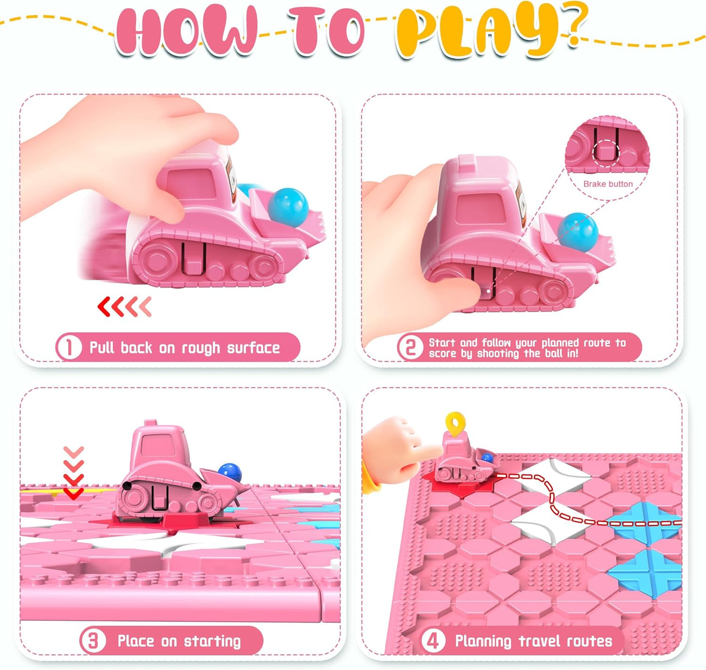 STEM Logic Road Builder Toys: Board Games Toys for 5 Year Old Kids, Montessori Brain Teaser Puzzles Educational Learning Activities Toy for Kid Ages 3 4 6-8 12 Boys Girls Gifts (Orange 32PCS)