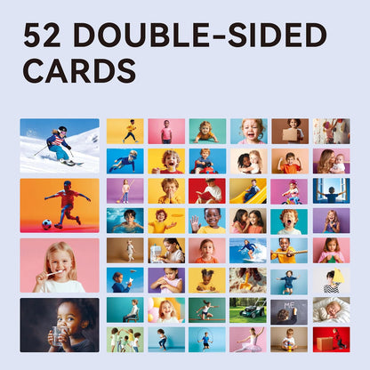 Dotimo 30 Nouns on Flashcards, Picture & Word Photo Cards – Language Builder Visual Aid, Language Learning Tool for Autism, ESL Teaching Materials for Adults, Vocabulary for Kids 3+