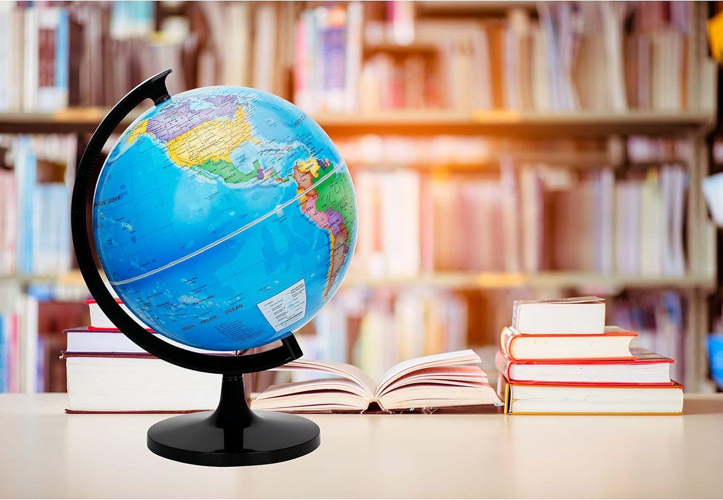 Exerz 8" World Globe - Political Map Educational- Self Assembled School Globe