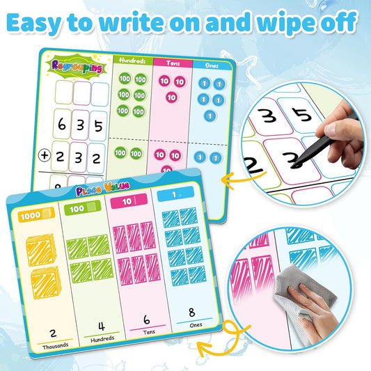 Magnetic Place Value Manipulatives Math Games for Kids Regrouping Base Ten Blocks, Addition and Subtraction Games Classroom Must Haves 1st 2nd 3rd Grade Homeschool Supplies Small Group
