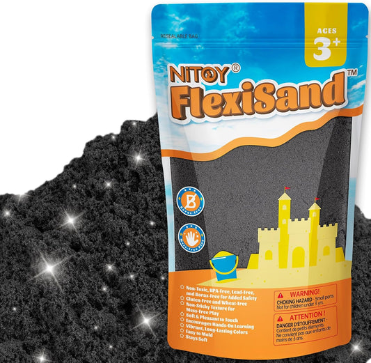 NiToy FlexiSand 2.2Lbs Play Sand, Never Dries Out-Fun for 3 Years and up Kids Bulk Refill for Sensory Sand Box Toys, Ideal for Shaping, Squeezing and Molding (Orignial Color)