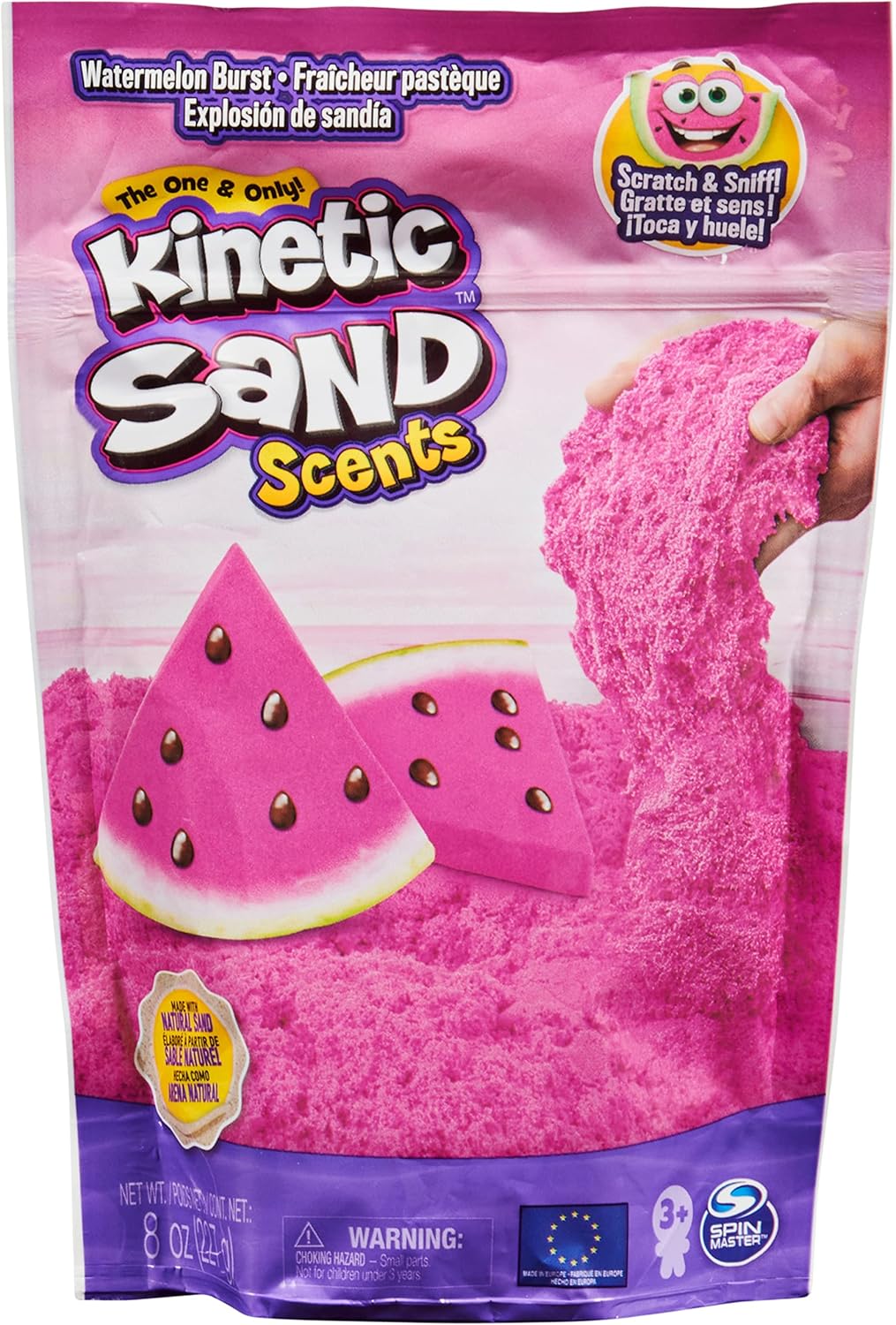 Kinetic Sand Scents, 8oz Pink Watermelon Burst Scented, for Kids Aged 3 and up
