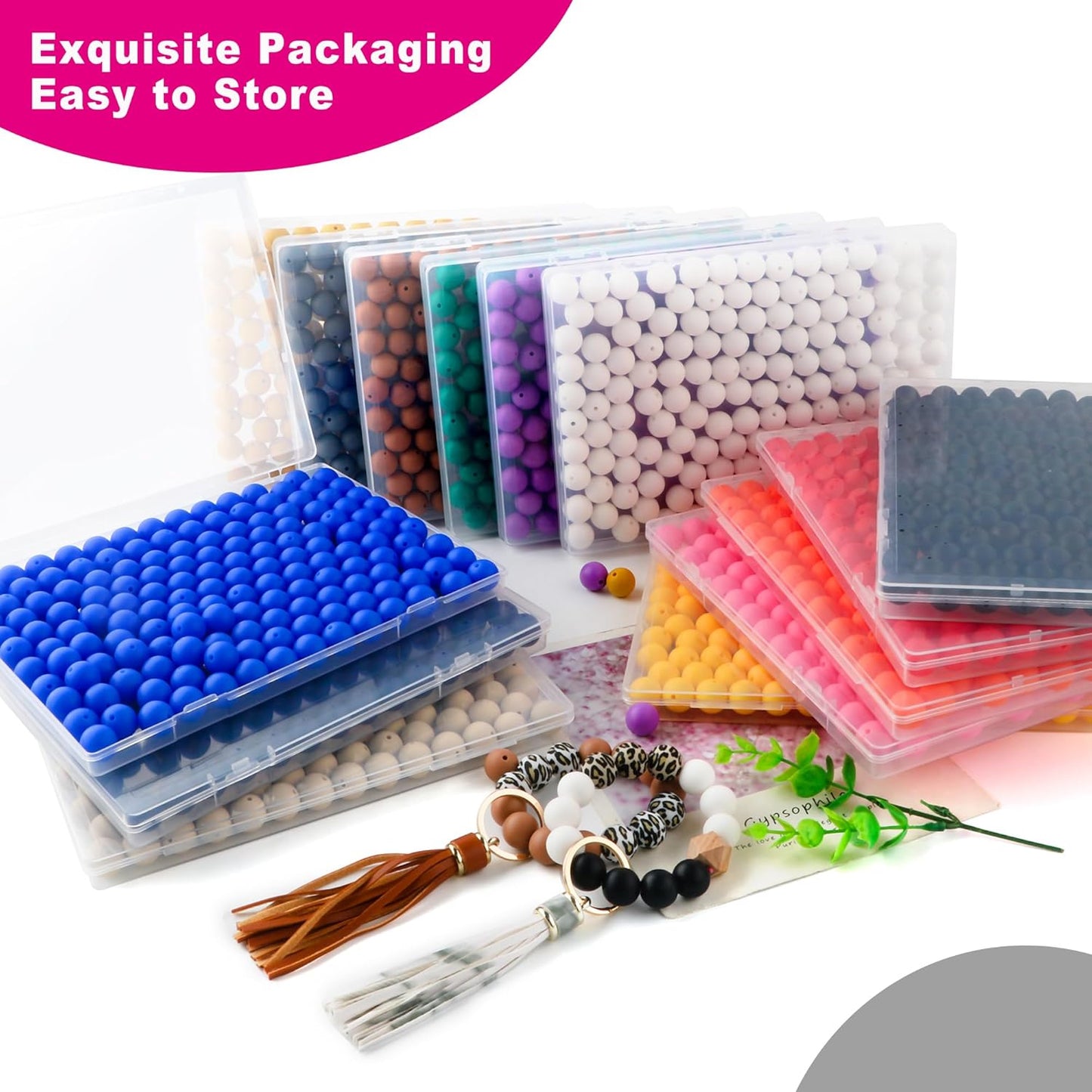 65Pcs 19mm Silicone Beads for Keychain Making Bracelet Necklace, Bulk Round Silicone Beads for Pens（Christmas Green） - Colors B