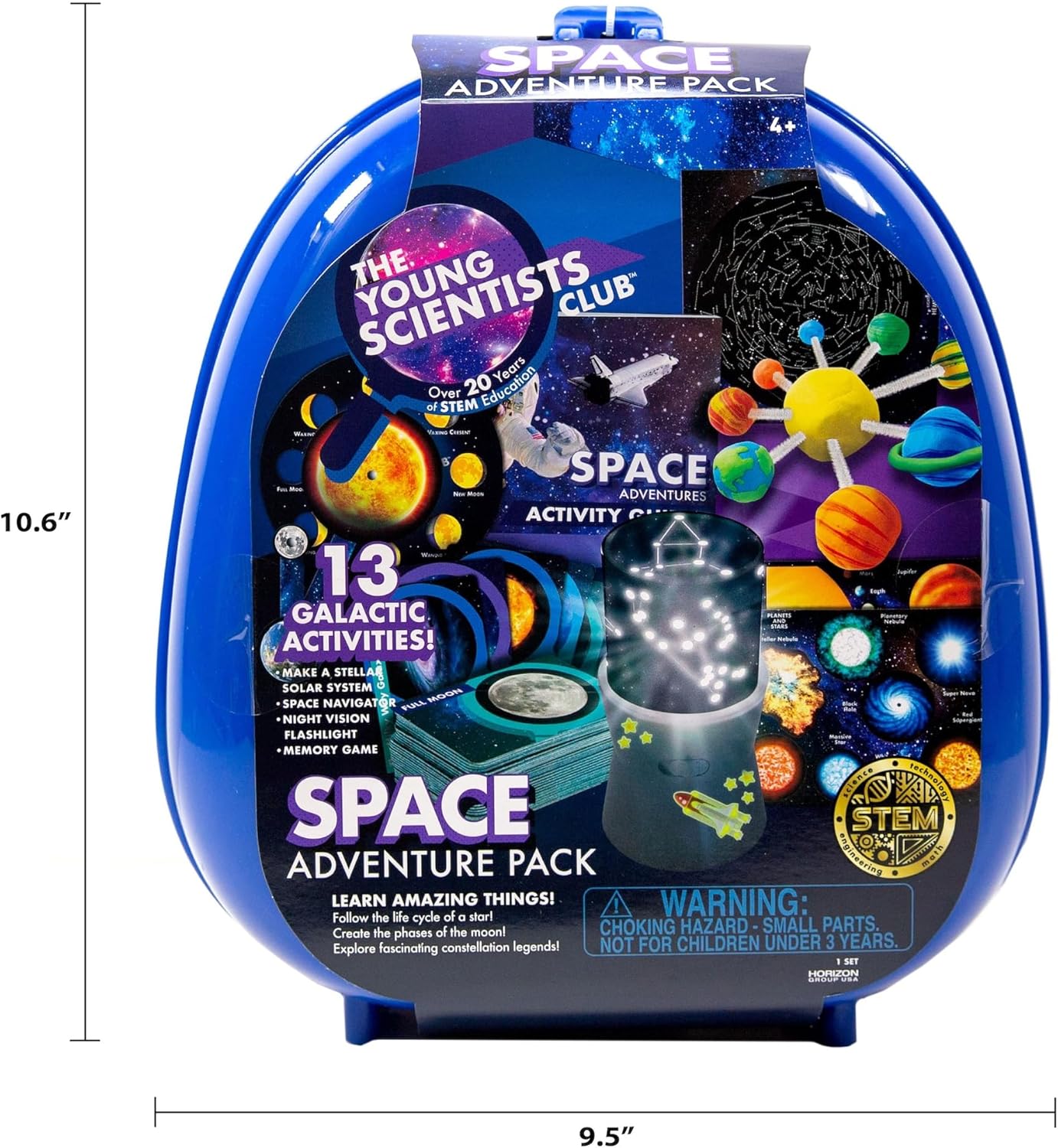 The Young Scientists Club Space Adventures Pack, STEM Kit, 13 Educational Activities, Includes Reusable Backpack, Space Navigator, DIY Constellations, Space Card Game & More, Multi (204755)