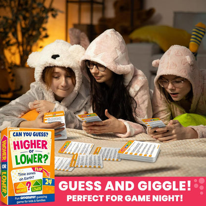 QUOKKA Trivia Board Games for Kids and Adults – Family Board Games for Family Game Night – Higher or Lower Trivia Cards for Kids 8-12 – Guess Fun Questions – Educational Card Game for Families&Teens