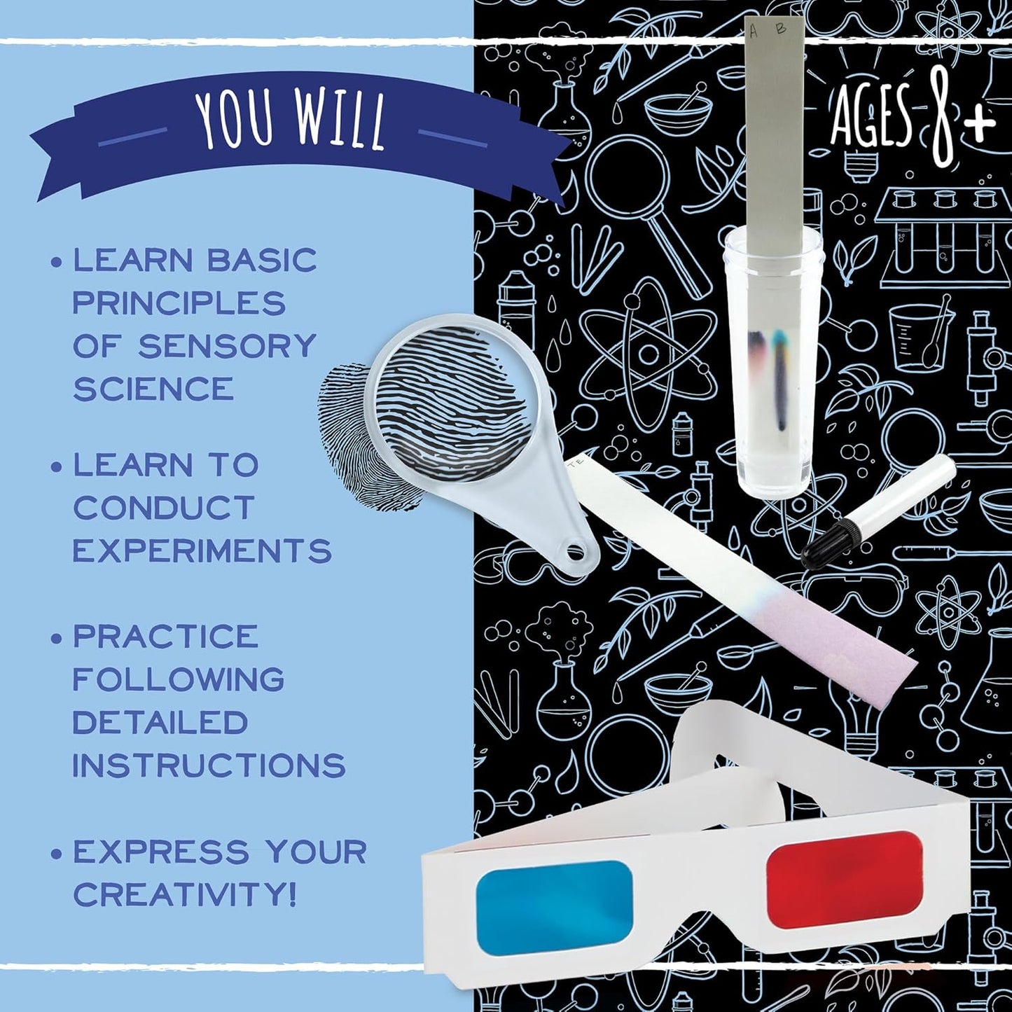 MindWare Science Academy Detective lab - Science Kits for Kids Age 8-12 - Kids Detective Kit Complete with 7 Forensics and Crime-Scene Investigations - Ages 8 and Up