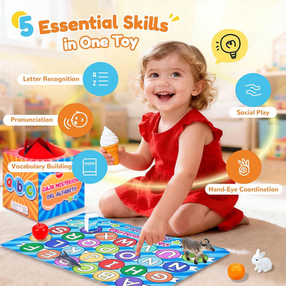 JoyCat Mystery Alphabet Box for Kids 26 PCS Letters Sorting Matching Game Activities Letter Sounds Fine Motor Learning Toys for Preschool Kindergarten Classroom - Easter Basket Stuffers Gifts