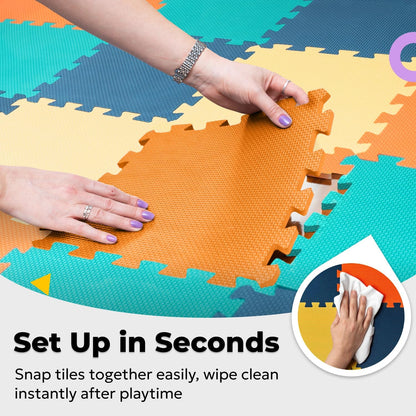 MioTetto Baby Play Mat, Soft Foam Floor Tiles for Kids. Adjustable Interlocking Foam Tiles, Fits with 50x50 Playpen Baby mat for Crawling & Development, Safe & Non-Toxic Playmat for Babies 6-12 Months