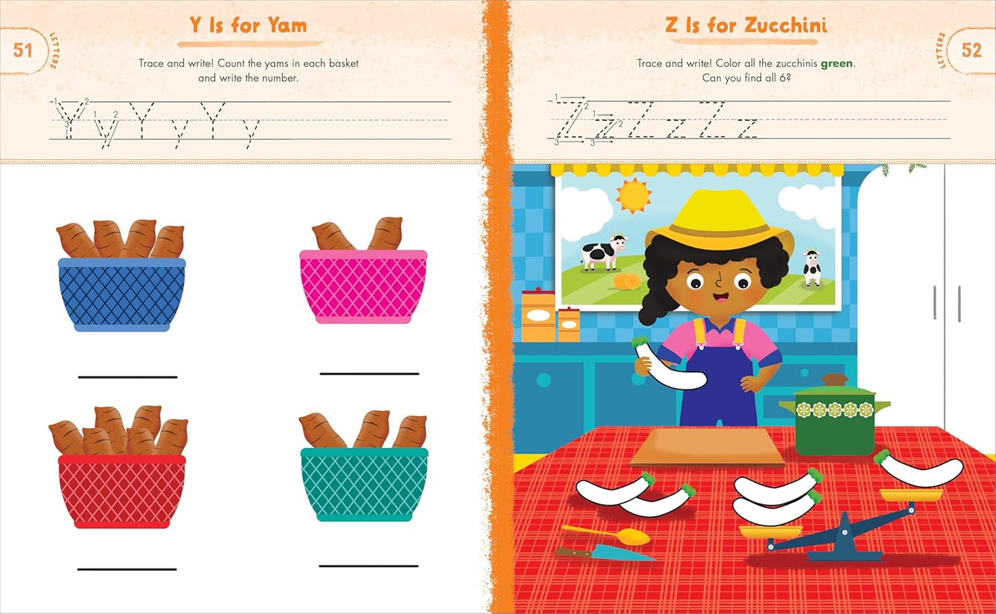 Preschool Activity Book On The Farm: 75 Games to Learn Letters, Numbers, Colors, and Shapes (School Skills Activity Books)