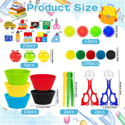 307 Pcs St. Patrick's Day Sensory Bin Filler Shamrock Fine Motor Sensory Bin Items Includes Pom Poms Irish Shamrock St. Patrick's Hat Resin Animals for Counting Sorting Training