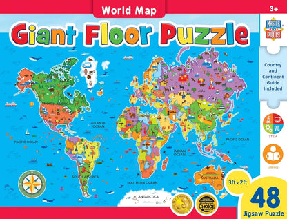 MasterPieces Floor Puzzle - Jumbo Size 80 Piece Jigsaw Puzzle for Kids - USA Map Shaped Puzzle - 3ftx2ft