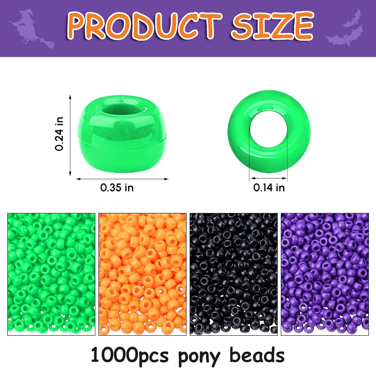 Red Pony Beads 1000Pcs 9mm Pony Beads Bulk Red Perler Beads for Friendship Bracelets Kandi Beads Hair Beads for Braids Beads for Crafts