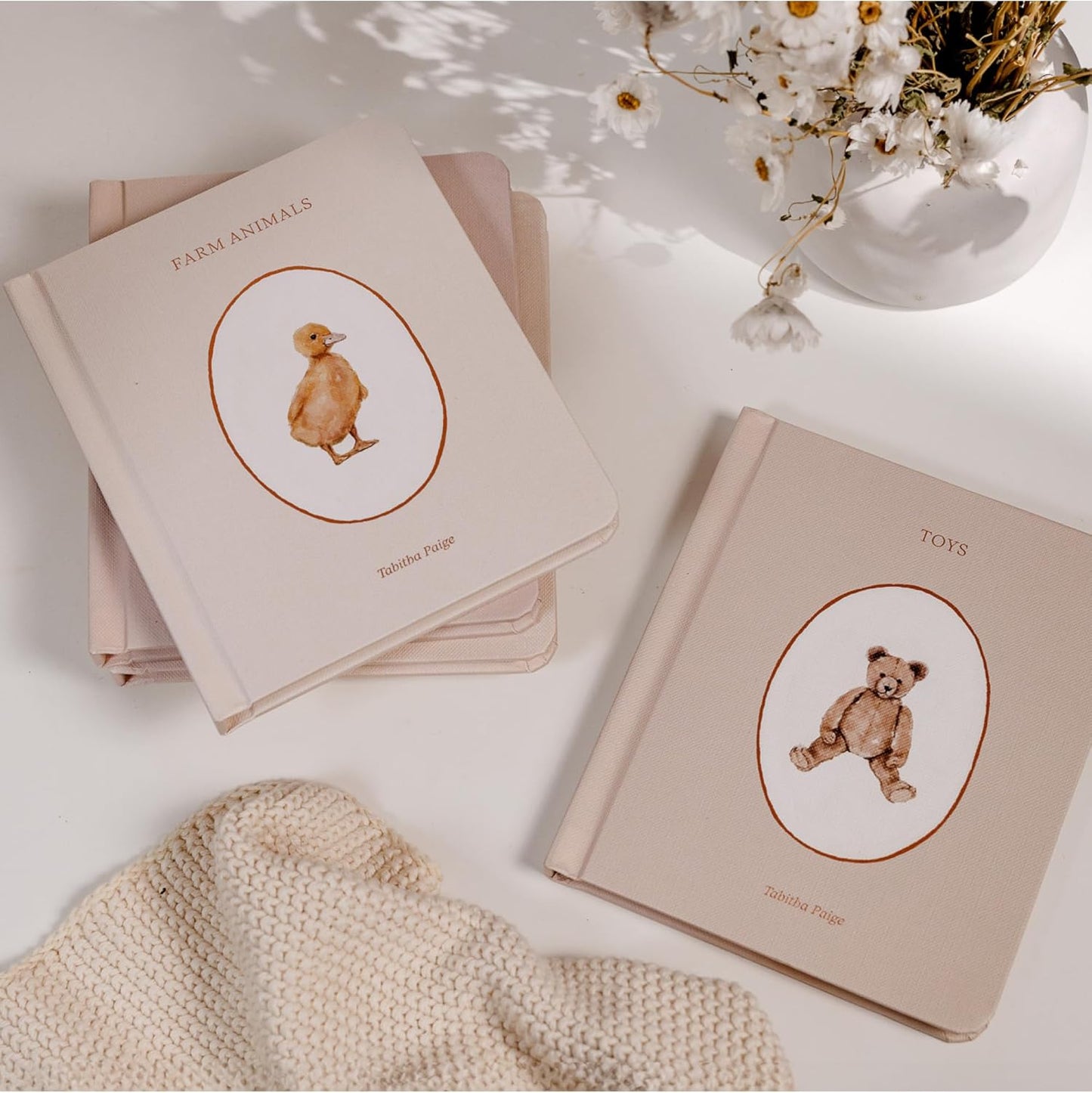 Our Little Library: A Foundational Language Vocabulary Board Book Set for Babies, Including Farm & Forest Animals, Fruits & Veggies, Toys & More (Tabitha Paige Children's Book Series)
