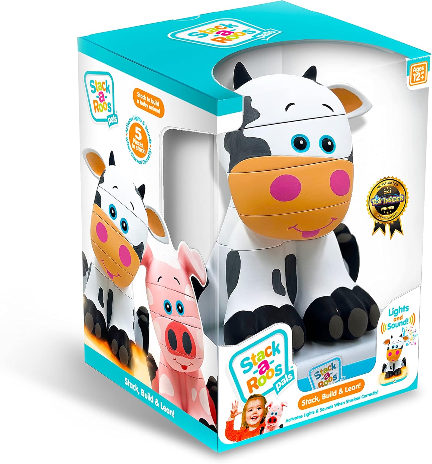 Stack-a-Roos Baby Giraffe by Salus Brands - Animal Stacking Toy, Educational Early Learning Toy for Infants Babies Toddlers, Age 12+ Months - Great Baby Gifts, STEM