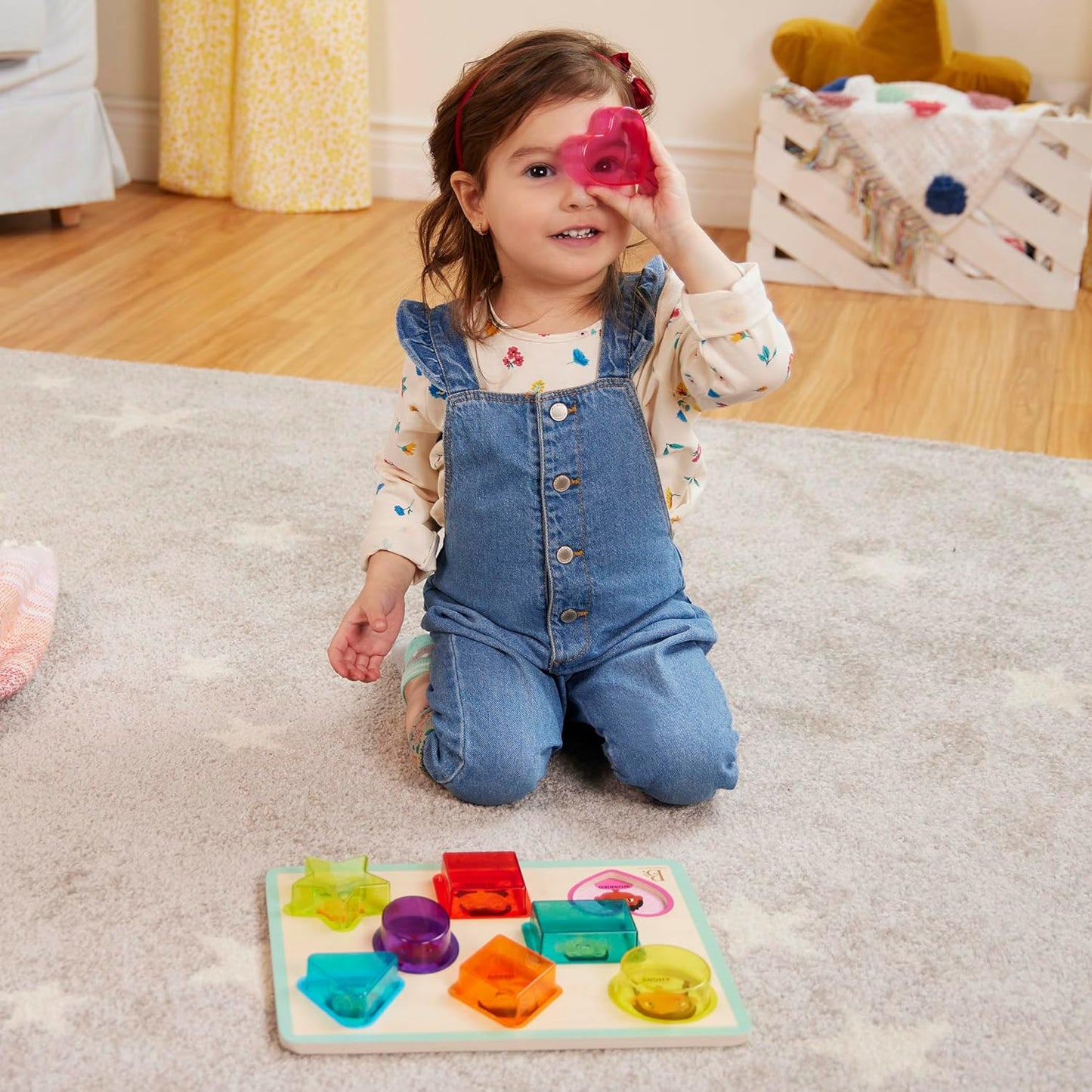 B. toys – Peek & Explore – School BusChunky Puzzle for Toddlers,Educational & Developmental Toys for Kids – 2+ Years