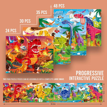 Puzzles for Kids Ages 3-8 Year Old,35pcs Jigsaw Puzzles for Toddlers & Children Ages 4-6，Educational Floor Puzzles with Storage Box for Gifts（Fire Engine）