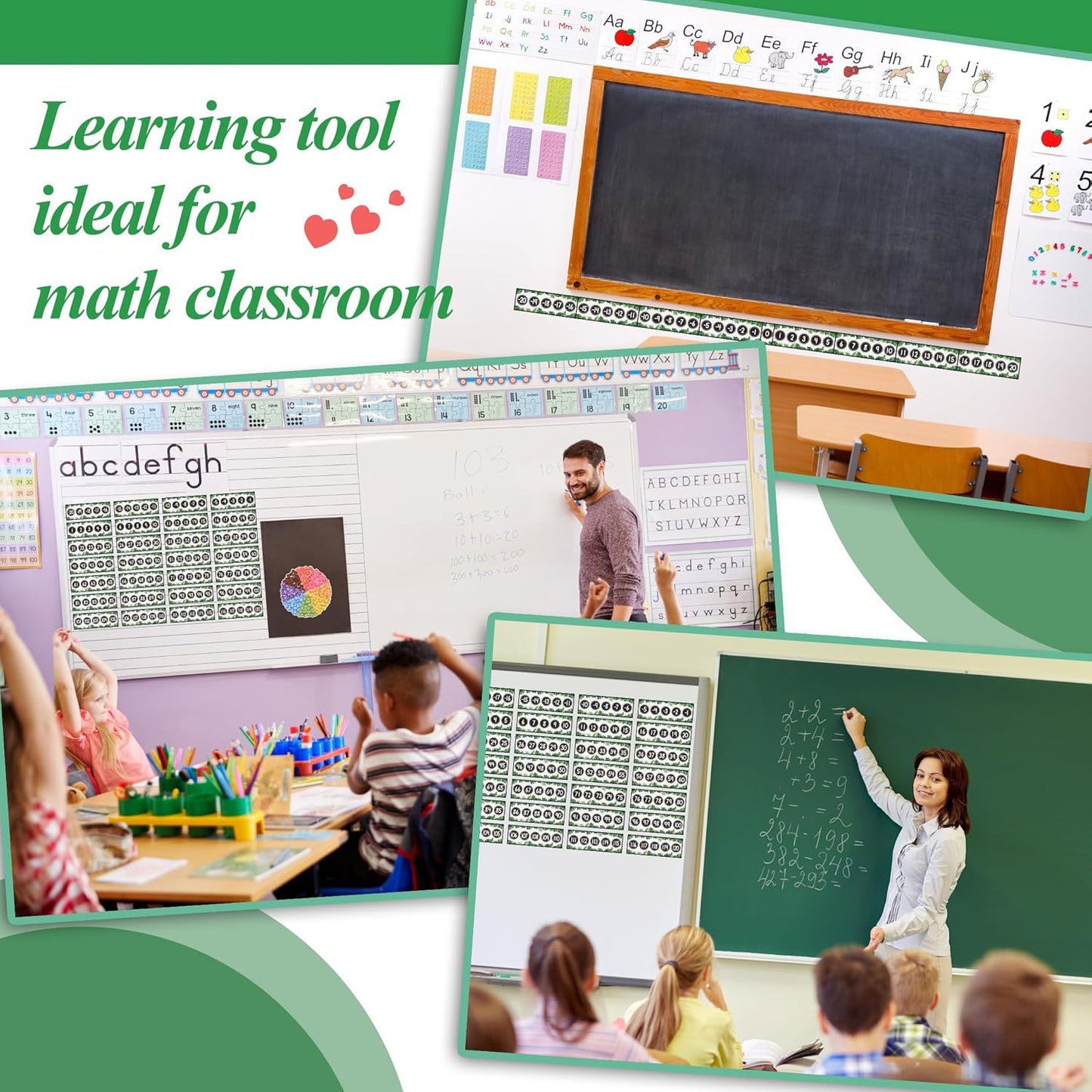 29 Pieces Number Line for Classroom Wall -20 to 120 Number Line Bulletin Board Border Boho Classroom Decorations Math Posters for Teachers