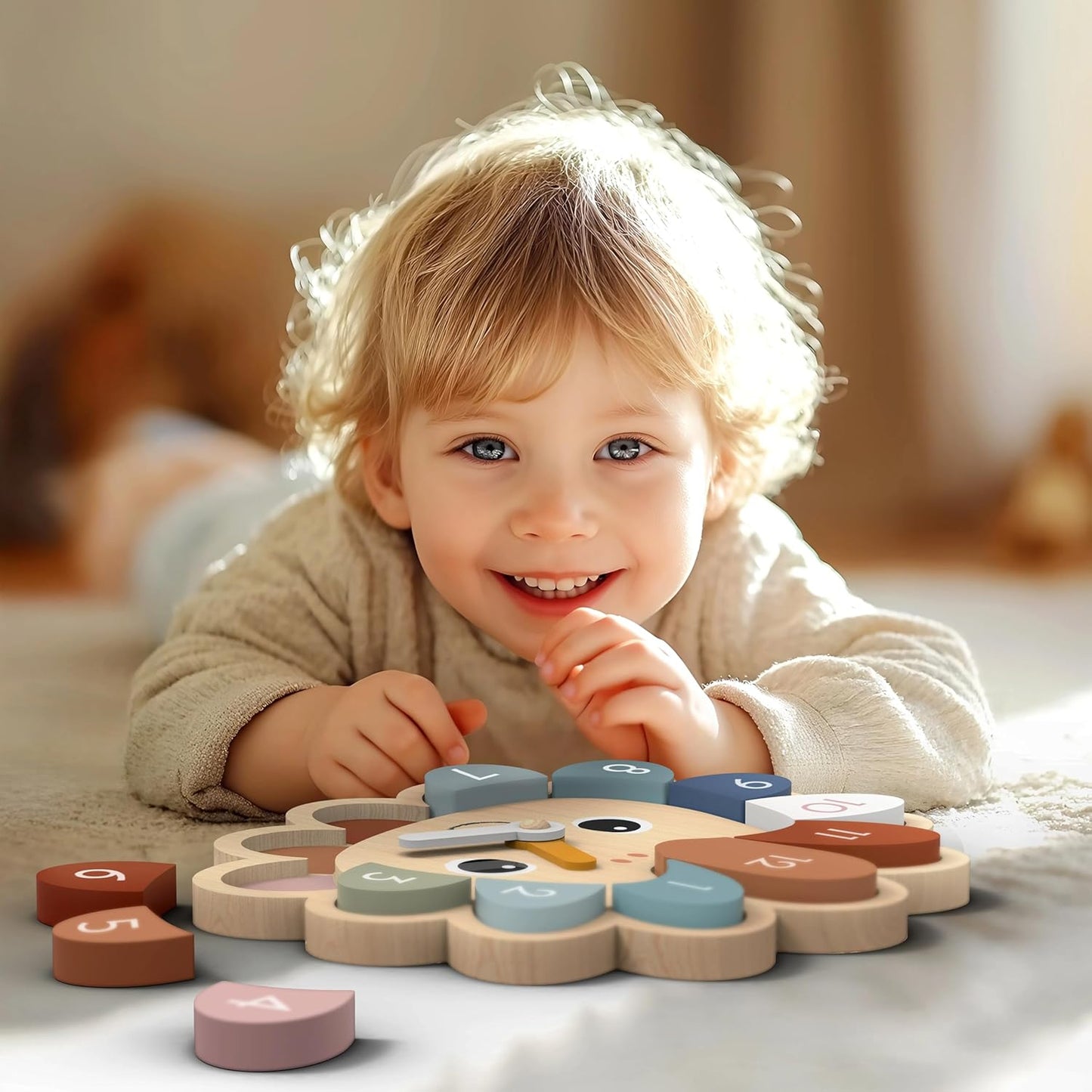 Speedy Monkey Colorful Wooden Alphabet Puzzle | Non Toxic, Child-Safe Paint, Learning Toy for Kids, Educational Fun, Easy-Grasp Letters, Enhances Fine Motor Skills