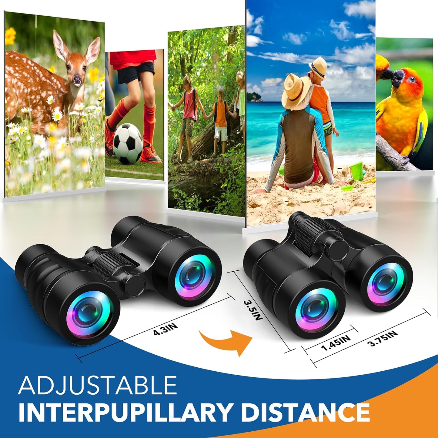 Toys for 3-7 Year Old Boys: LET'S GO! Binoculars for Kids with Bird Watching Manual Easter Birthday Gifts for 4 5 6 7 8 Year Old Boy Girls Outdoor Toy for Kid Ages 5-7 Toddler Camping Telescope