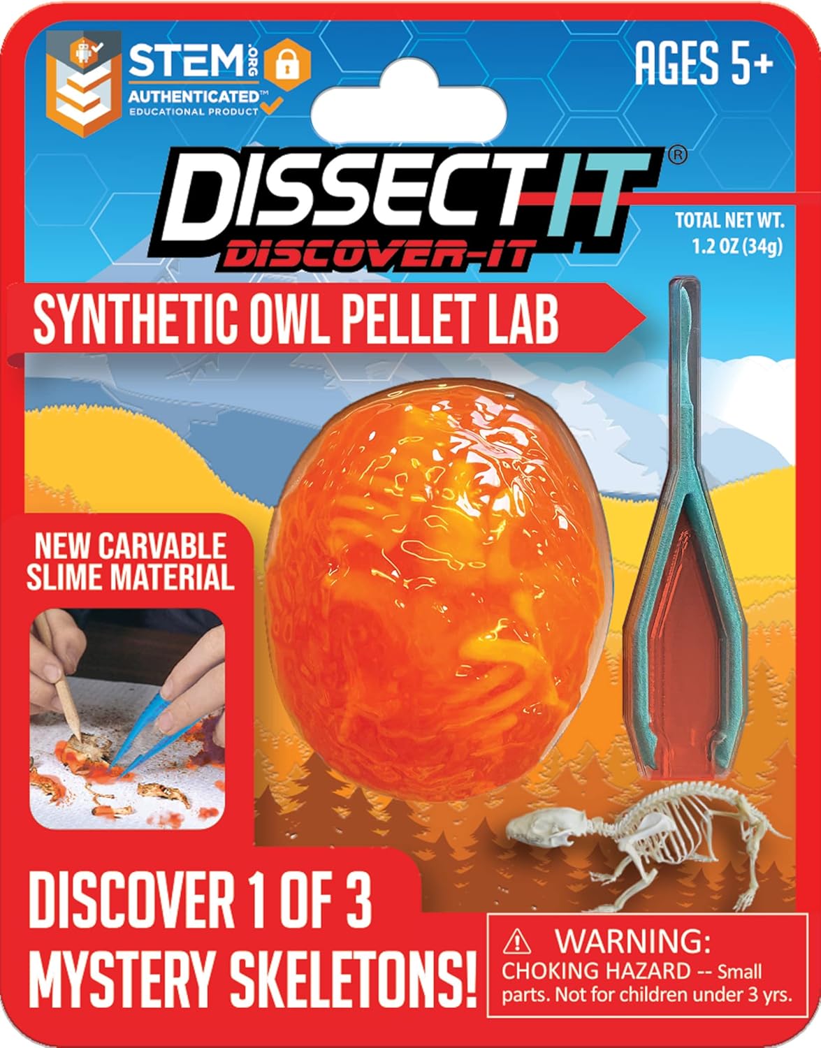 Dissect-It Discover-It Dinosaur Dig Kit, Dissecting Gel Kids Science Kit Project to Learn Anatomy, STEM Toys for Ages 6 and Above