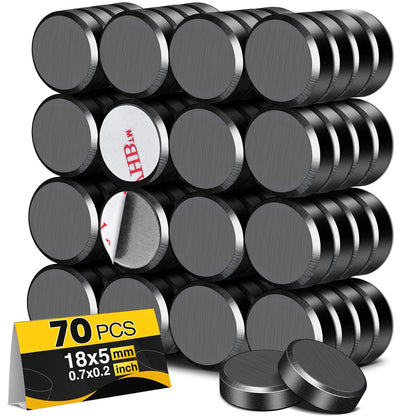 TRYMAG 55 Pack Magnets for Crafts with Adhesive Backing, 1 Inch (25mm) Ceramic Magnets Small Magnet Round Disc for Refrigerator Button DIY Cup Tiny Magnet Craft Hobbies, Science Projects