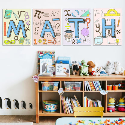 AUNMER Math Posters-Educational Math Posters for Elementary,Middle & High School, Teacher Must Haves for Classroom Decor & Bulletin Board Sets,Boho Classroom Decor (8x10 inch)