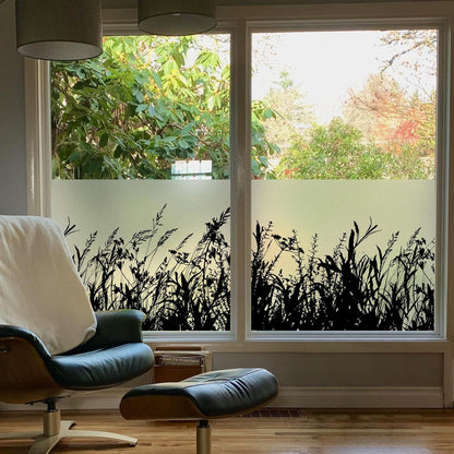 DKTIE Window Privacy Film Flowers Pure White Pattern Stained Glass Window Film Decorative Frosted Glass Window Film Sun Blocking Heat Control Static Cling (A274, 17.5" x 78.7")