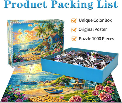Jigsaw Puzzles for Adults 1000 Piece Puzzle for Adults 1000 Pieces Puzzle 1000 Pieces-Idyllic Rural Summer Landscape