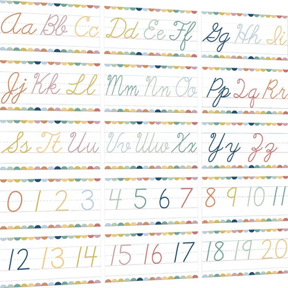 Alphabet for Classroom Wall - 15 PCS Crayon ABC Manuscript Alphabet Line for Classroom Wall Alphabet Bulletin Board Set for Pre School Elementary Classroom Homeschool, Playroom Bedroom Decorations
