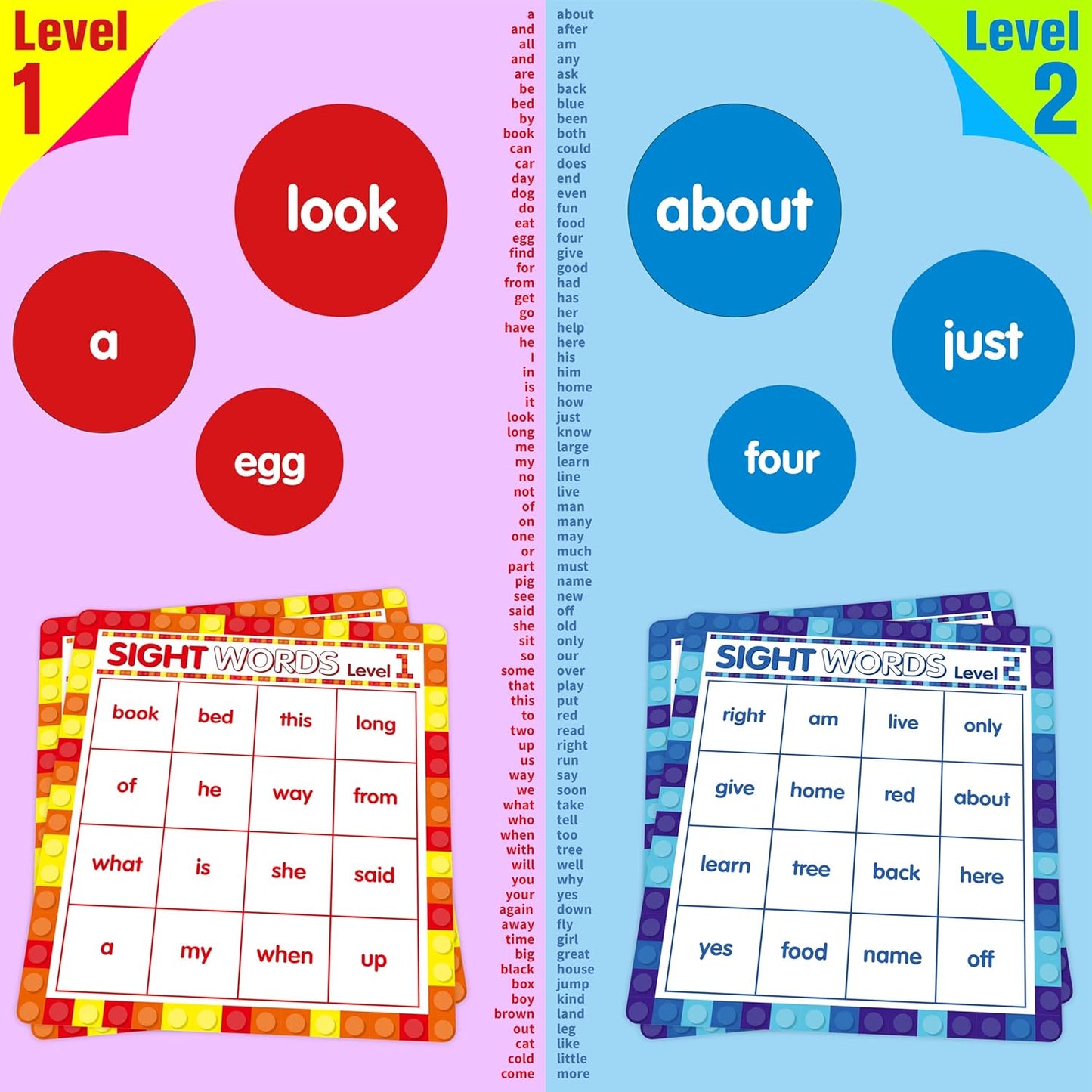 SpriteGru Multiplication & Division Bingo Game, 480 Math Problems, 2 Educational Math Board Game for Kindergarten and Preschool Kids 4-8, Perfect for Classroom & At Home (Up to 25 Players)