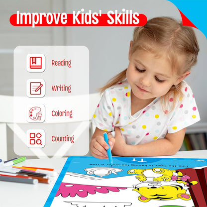 36 PCS Handwriting Drawing Practice Cards, Alphabet & Numbers Write and Wipe Tracing Flashcards Double-Sided Dry Erase Painting Coloring Cards Early Learning Montessori Toy for Toddlers, Preschoolers