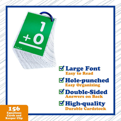Continuum Learning 0-12 Multiplication Flash Cards for Kindergarten and Elementary Classroom Must Haves, 156 Math Flashcards, Teacher Must Haves for Homeschool and Classroom Essentials