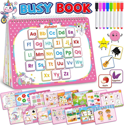 Benresive Busy Book for Toddlers 3-5, Montessori Preschool Learning Activities Book, Educational Sensory Travel Toys for Kids, Birthday Gifts for Boys Girls Ages 3+