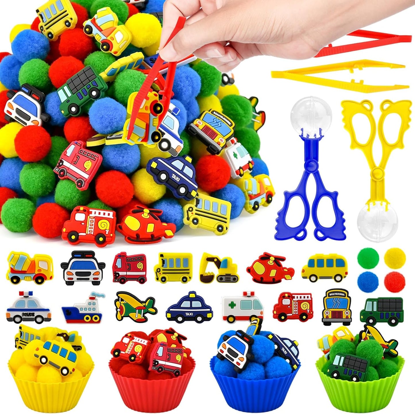270 Pcs Numbers and Letters Sensory Bin Items Back to School Counting Sorting Sensory Bin Filler Fine Motor Numbers and Letters Geometric Figure Counts for Easter Spring Summer Sorting
