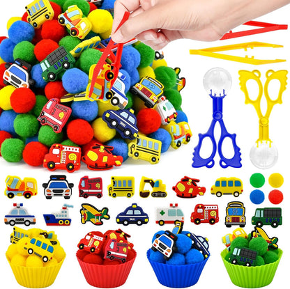 270 Pcs Numbers and Letters Sensory Bin Items Back to School Counting Sorting Sensory Bin Filler Fine Motor Numbers and Letters Geometric Figure Counts for Easter Spring Summer Sorting