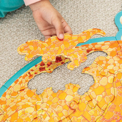 Peaceable Kingdom Giant Floor Puzzles with Uniquely Fun Shaped Pieces for Kids Ages 3+ Gifts for Boys and Girls - Racecar