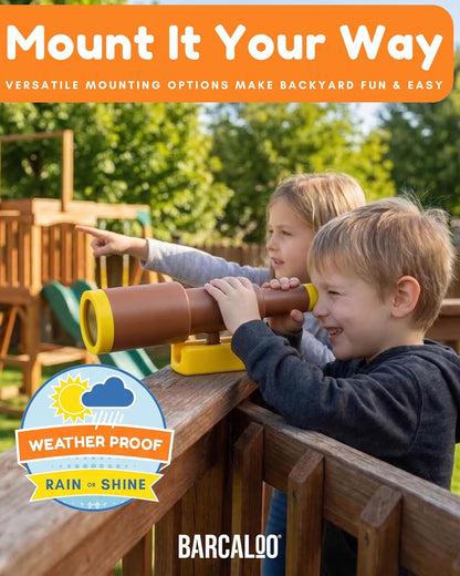 Barcaloo Kids Playset Telescope - Outdoor Backyard Playground Accessories for Kids, Pirate Telescope for Swingset, Jungle Gym, Treehouse, and Playset Accessories