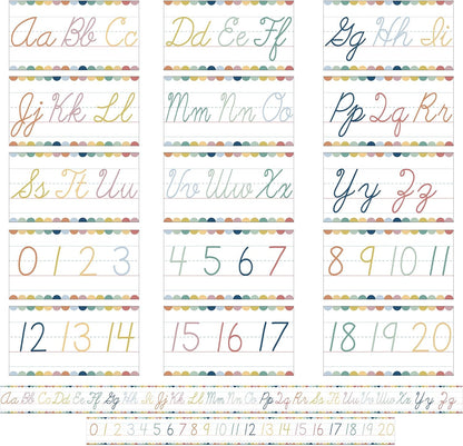 Alphabet for Classroom Wall - 15 PCS Crayon ABC Manuscript Alphabet Line for Classroom Wall Alphabet Bulletin Board Set for Pre School Elementary Classroom Homeschool, Playroom Bedroom Decorations