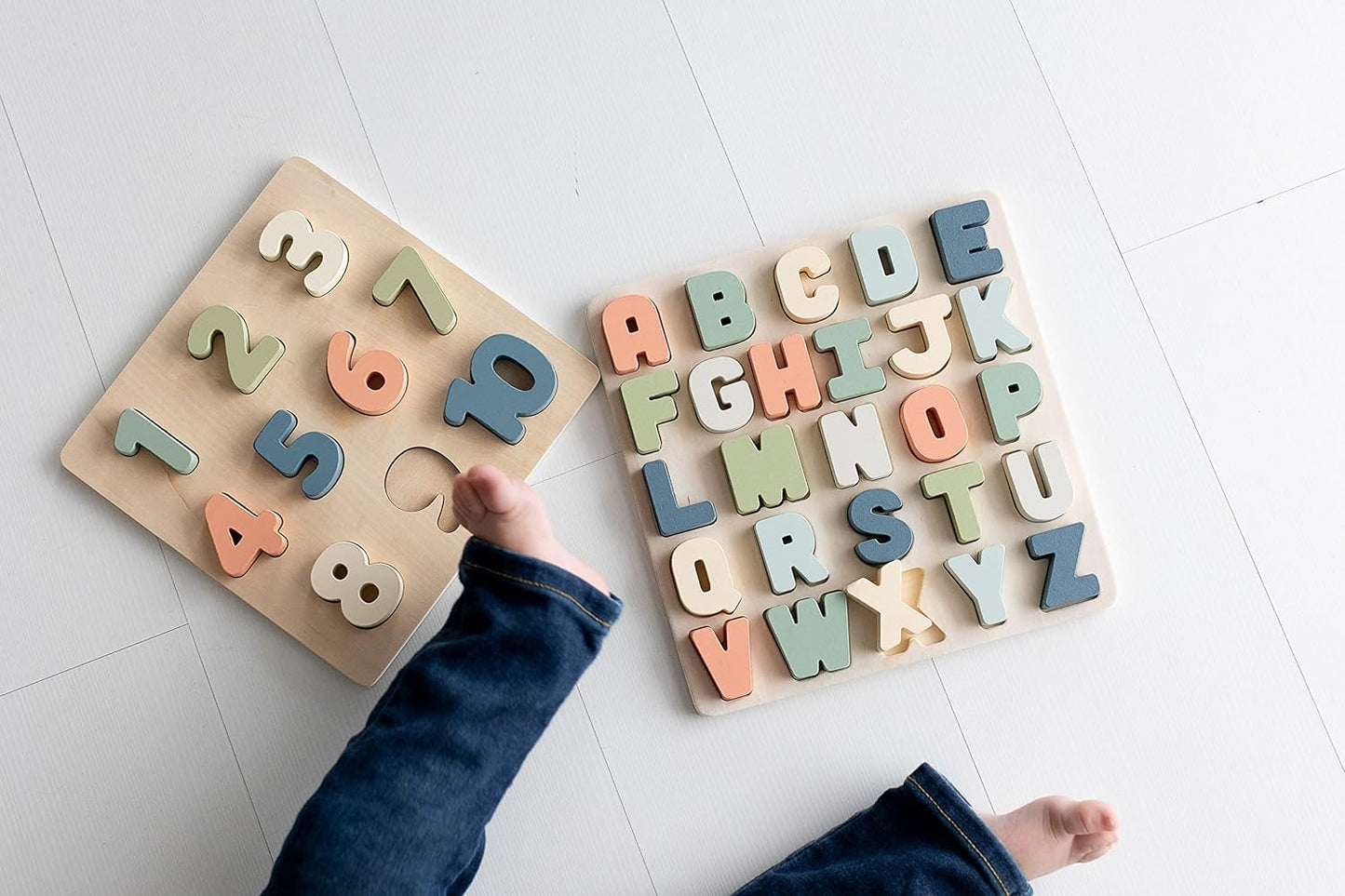 Pearhead Wooden Numbers Puzzle, 1–10 Counting Learning Toy for Toddlers, Montessori Educational Puzzle