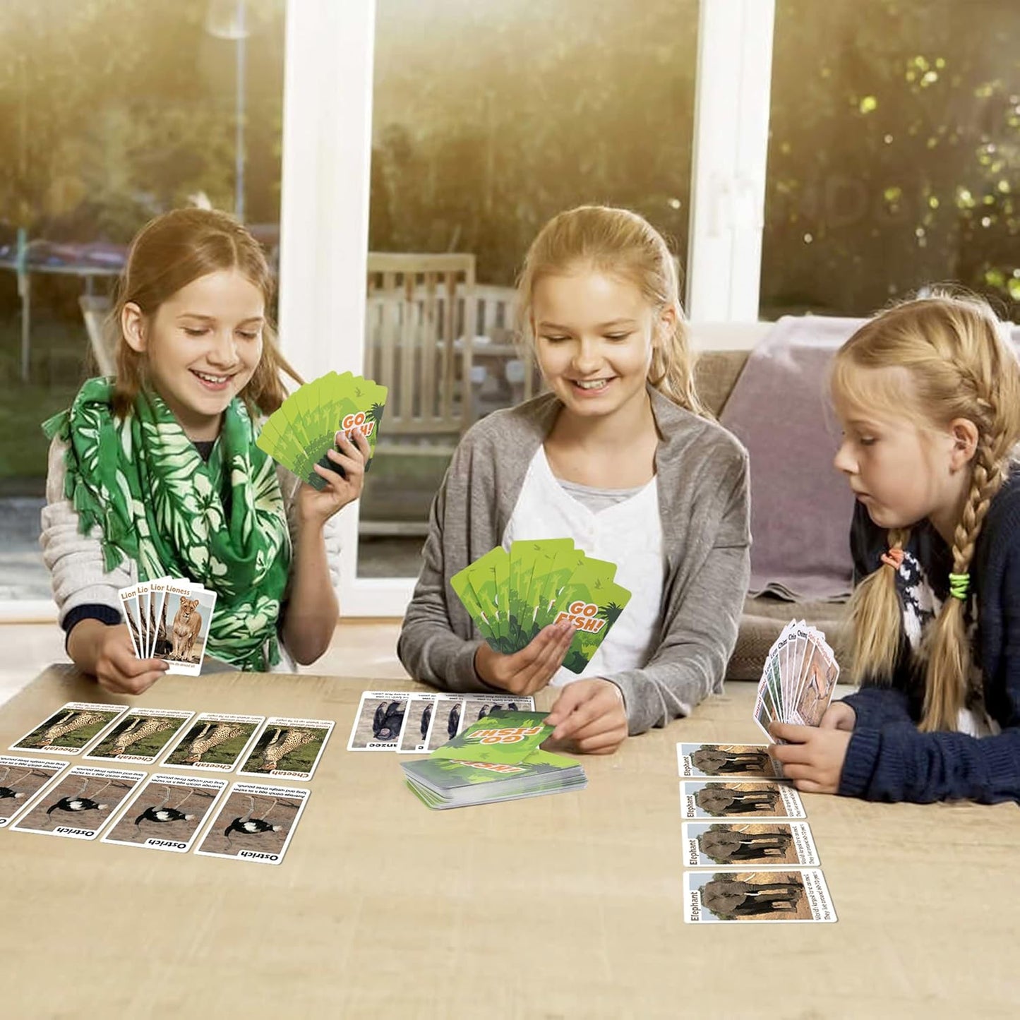 BenBen Go Fish Card Game for Kids, 104 Cards, Ocean Theme Memory Matching Game, Sea Animals Learning Playing Cards, Picture Cards with Real Photos, Fun Facts, 2-8 Players