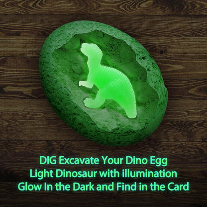 Gamerside Dinosaur Eggs Dig Kit, 12 Glow-in-The-Dark Dinosaur Toys, STEM Science Experiments, Educational Digging Activities, Party Supplies & Birthday Gifts for Kids 6-12
