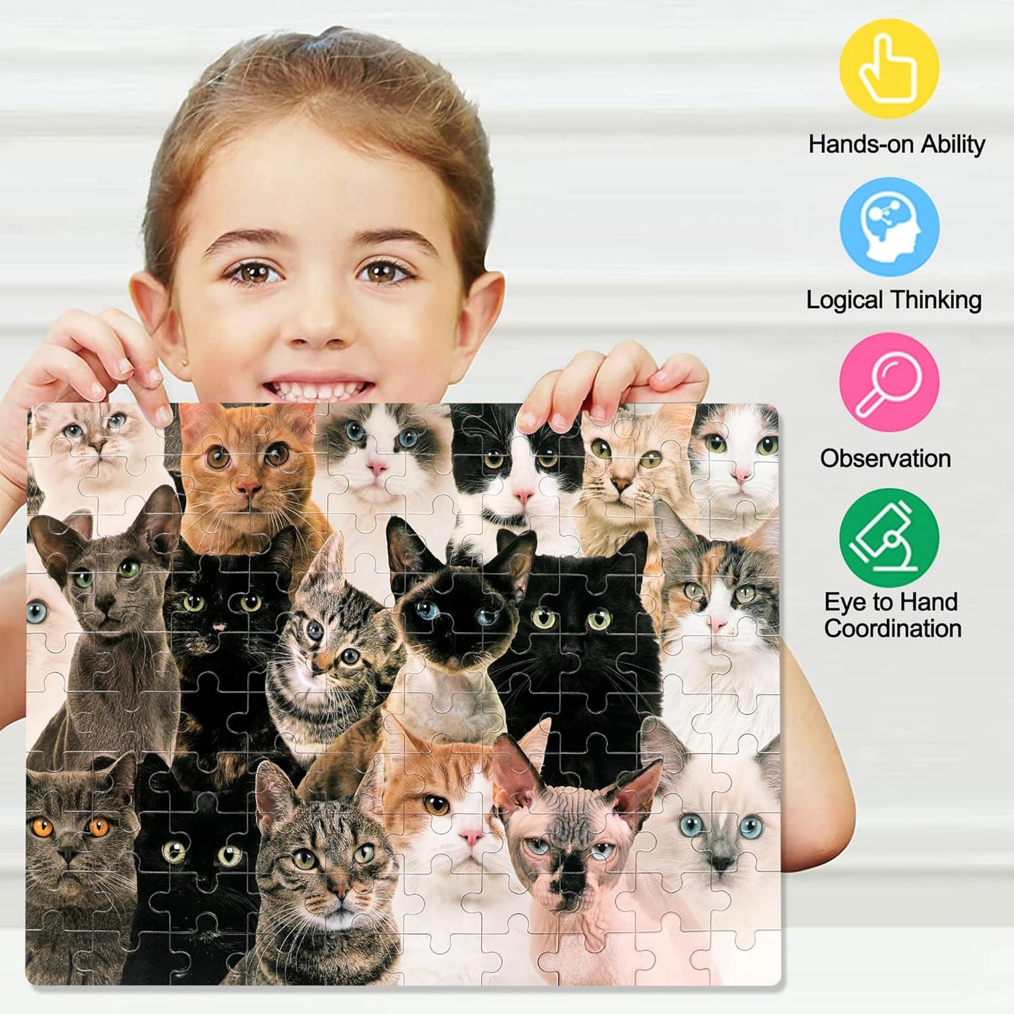 LELEMON 100 Pieces Jigsaw Puzzles in a Metal Box for Kids Age for 4-8 Boys Girls Toy Puzzles Construction Site Vehicles Children Learning Educational Puzzles Toys