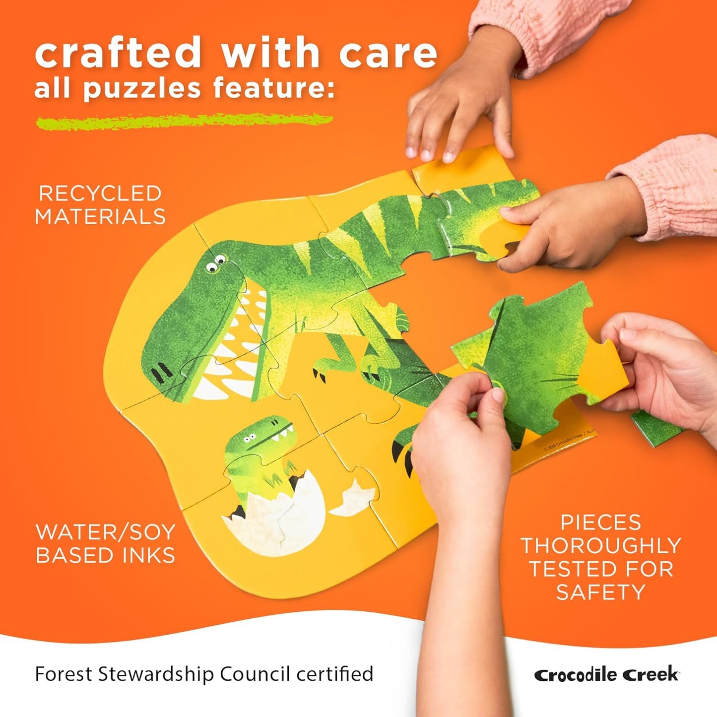 Crocodile Creek 36-Piece Jigsaw Floor Puzzle - Shark Reef - for Kids Ages 3-5 - Heavy-Duty Shaped Box for Storage - 24" W x 18" H Finished
