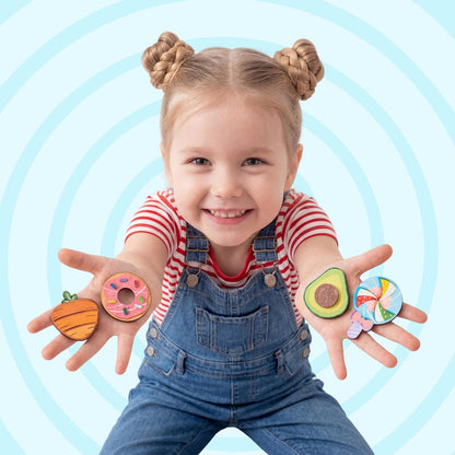 JOYIN 12 Wooden Magnet Creativity Arts & Crafts Painting Kit for Kids, Decorate Your Own Painting Gift for Halloween Crafts, Birthday Parties and Family Crafts, Party Favors for Boys Girls