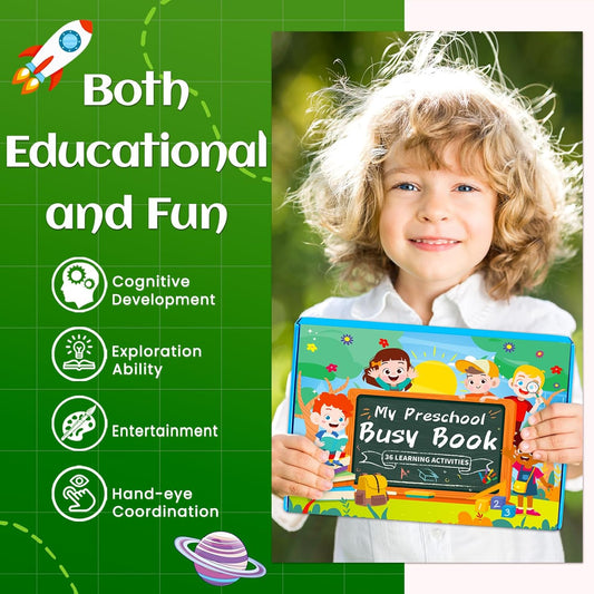 YTSQLER Montessori Busy Book for Toddlers 3-5 Kids Preschool Learning Book with 36 Themes Toddler Learning Toys Activities Velcro Autism Materials Homeschool Pre k Educational Gifts