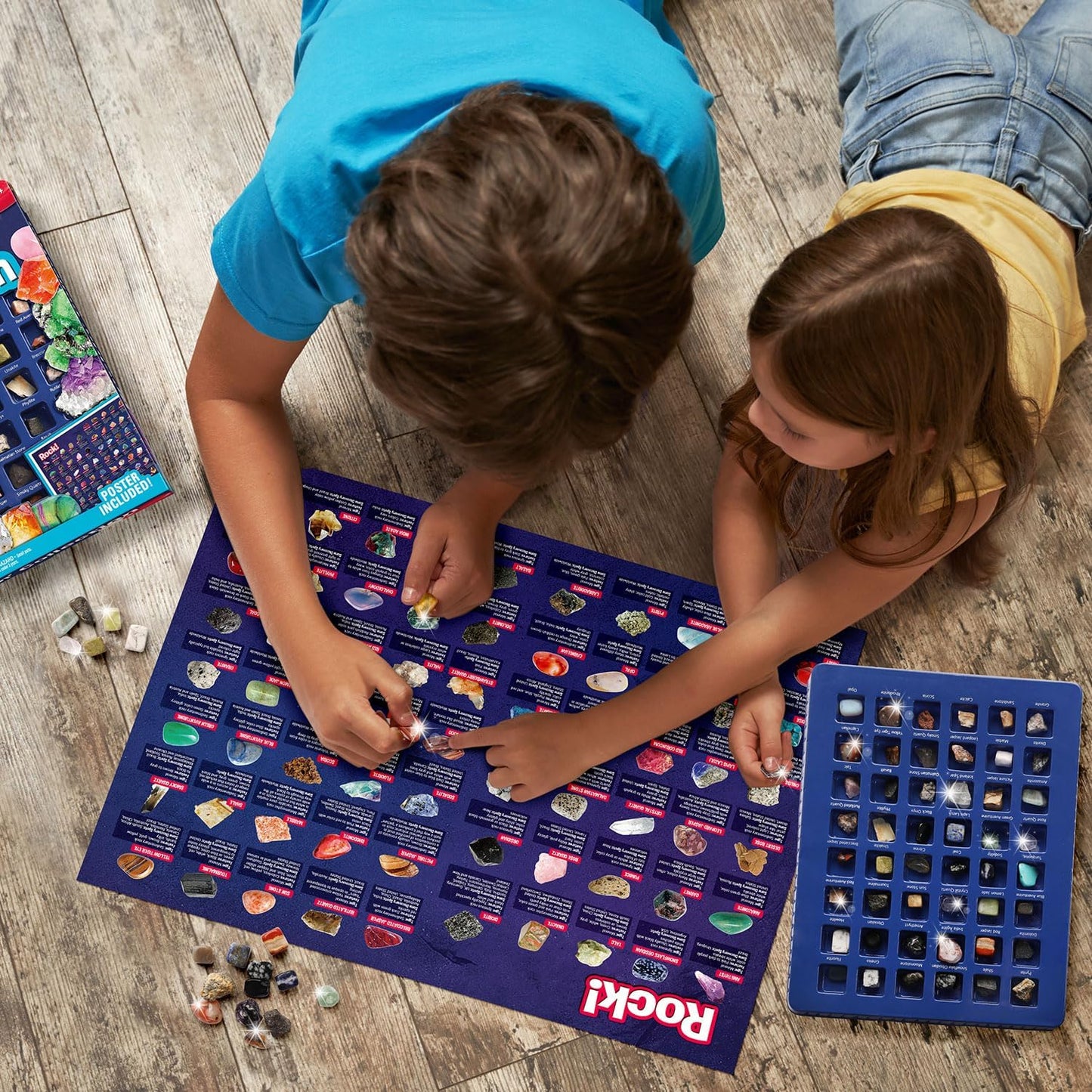Rocks Collection 25PCS Rock and Mineral, Gemstones for Kids Gem Kit with Healing Chakra Gemstones, Tumbled Stones and Identification Guide, Educational STEM Geology Toy for Boys Girls Ages 6-12
